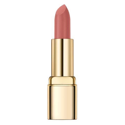 matte_lipstick_blush_take_c9198 Nude-farbener Lippenstift in goldener Hülse