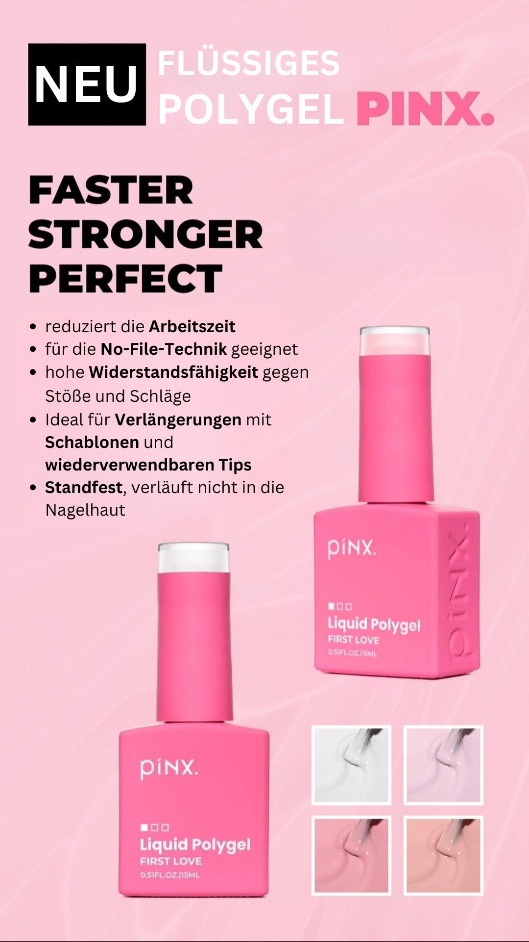 Fl-ssiges_Polygel Flüssiges Polygel von PINX, geeignet für einfache Nagelverlängerungen und hohe Widerstandsfähigkeit.