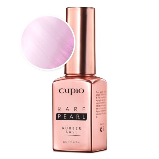 rubber_base_rare_pearl_lilac_mist_c7458 Cupio Rare Pearl Rubber Base in Rosé mit Perleffekt – 15ml Flasche