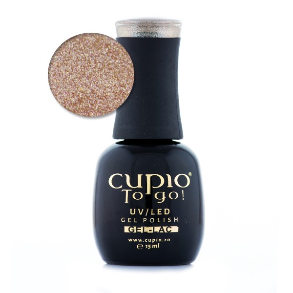 Cupio To Go! UV/LED Gel Polish, 15 ml Flasche mit schimmerndem Rosé-Farbton