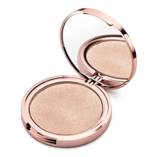 Hochwertiger Highlighter im Kompaktformat mit Spiegel, in sanften goldenen Nuancen.