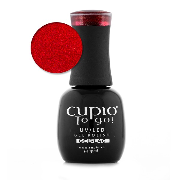 Cupio To Go! UV/LED Gel Nagellack in leuchtendem Rot, 15 ml Flasche