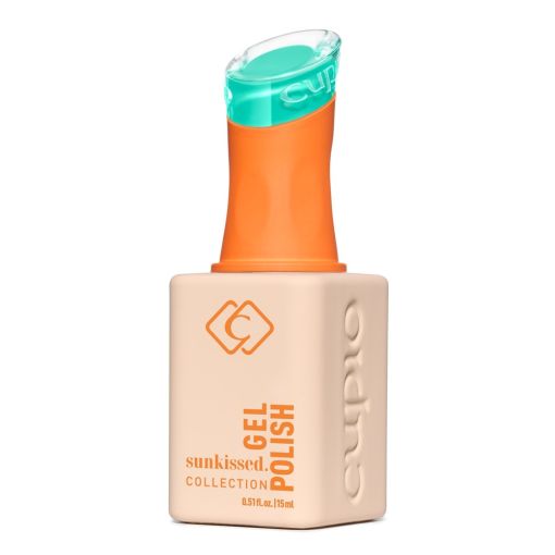 Flasche mit Cupio Gel Polish aus der Sunkissed Collection in orange und mintgrün