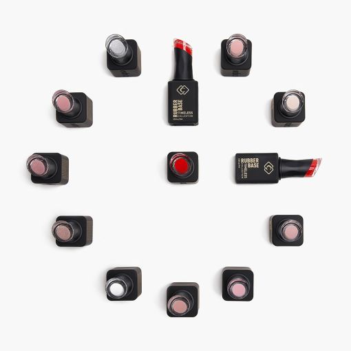 Flaschen Rubber Base Gel Nagellack in Nude- und Rottönen