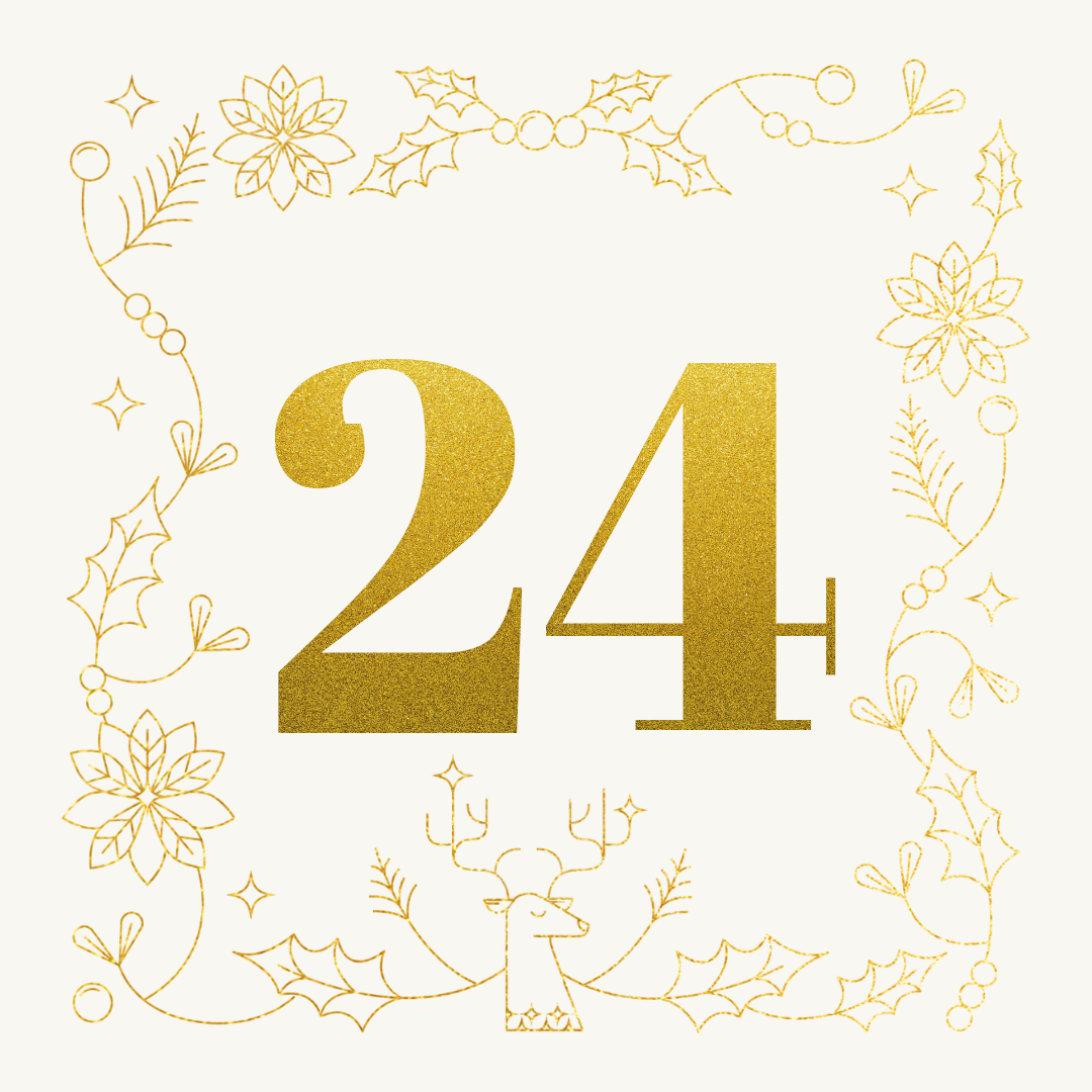 Goldene 24 mit festlichem Weihnachtsrahmen