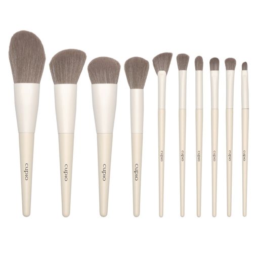 Beiges 10-teiliges Schminkpinsel-Set für Make-up