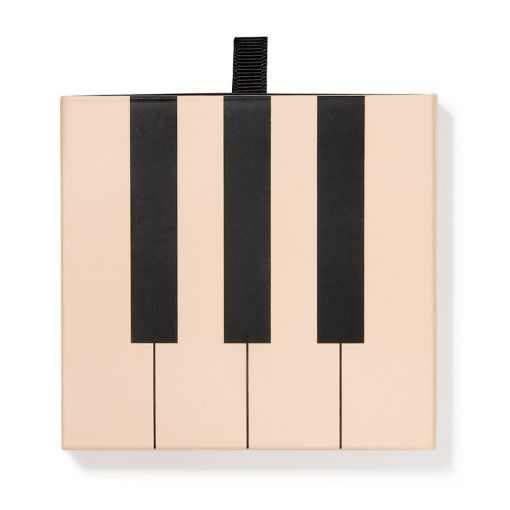 Quadratisches Notizbuch mit Klaviertasten-Motiv