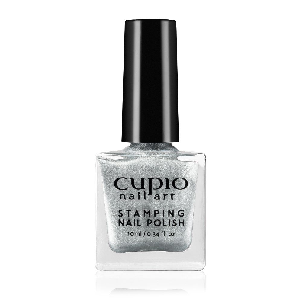 Flasche mit Cupio Stamping Nagellack in Silberfarbe für Nail Art