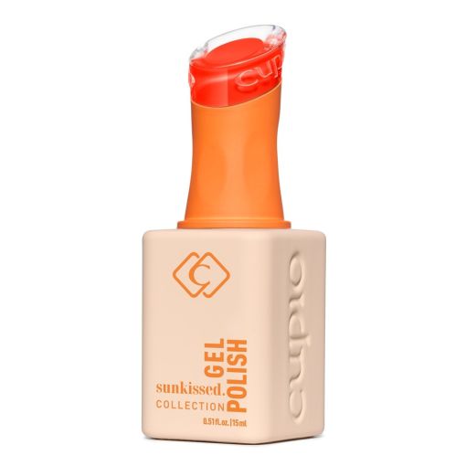 Cupio Gel Polish in Sunkissed Farbton, 15 ml Flasche mit orangefarbenem Deckel