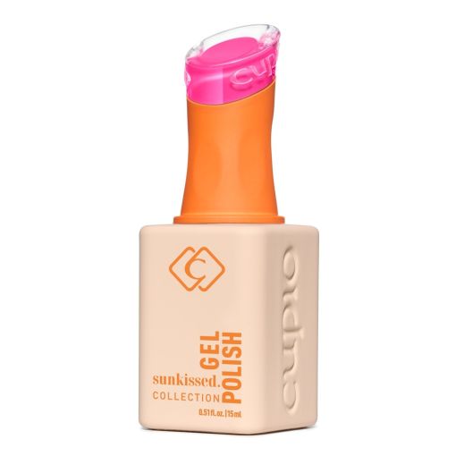 Flasche mit Cupio Gel Polish der Sunkissed Collection in pink und orange