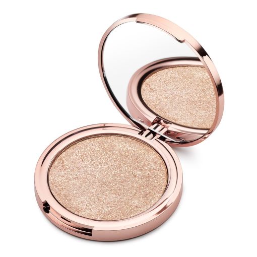 Hochwertiger Highlighter im Roségold-Döschen mit glänzendem Inhalt und Spiegel